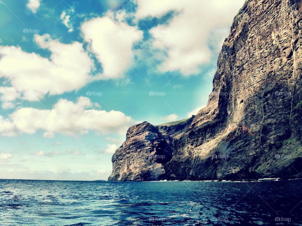 Rock cliff view from the sea