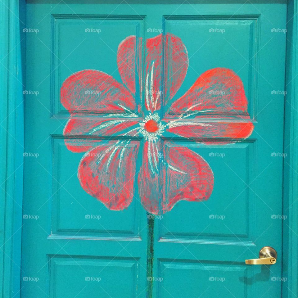 Flower front door . Flower front door to a home
