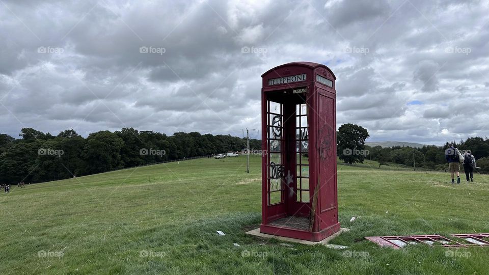 A phone box in the countryside 