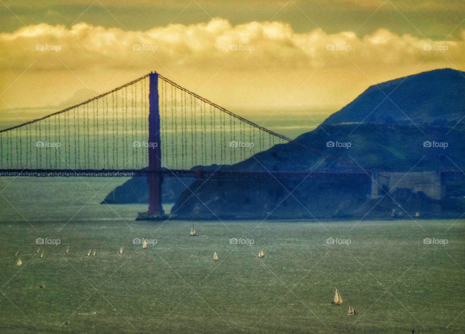 San Francisco Golden Gate Bridge. Golden Hate Bridge At Sunset
