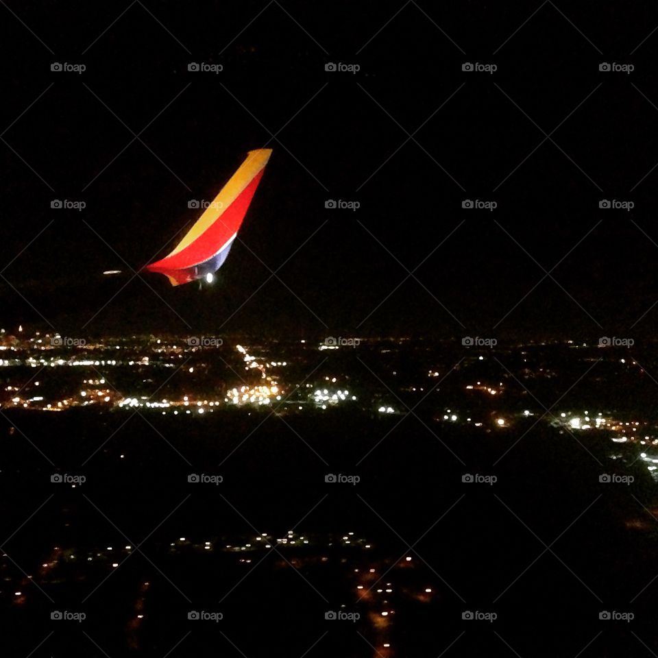 Denver at Night. Taken from a Southwest Airlines Plane as I was taking off from Denver 