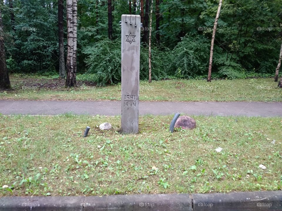 The tragic history of the Jewish people who suffered from fascism. Monuments are located in Latvia in Riga.