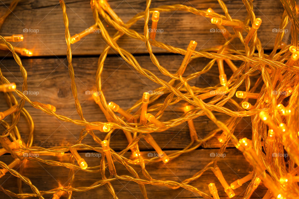 High angle view of fairy lights