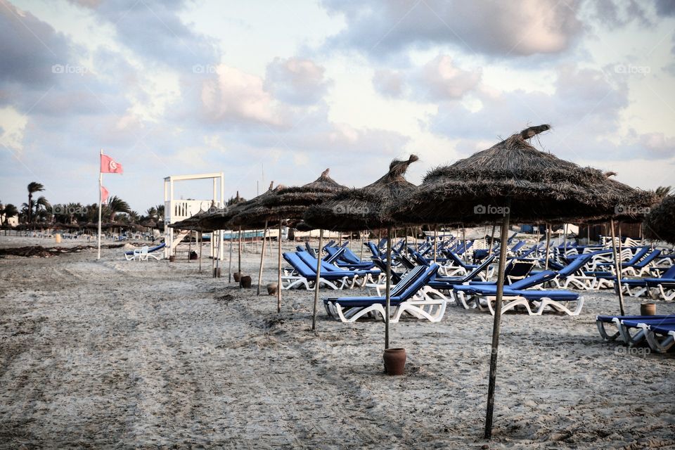 A beach in Djerba, Tunisia