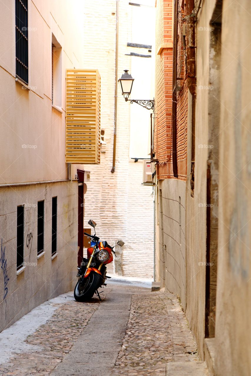 Quiet morning city in the backstreets