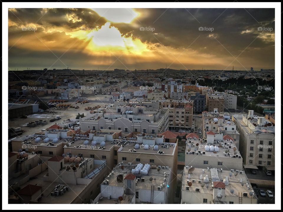 Sunset from the top of Al Thuraya Bldg - Al Khobar - Saudi Arabia 