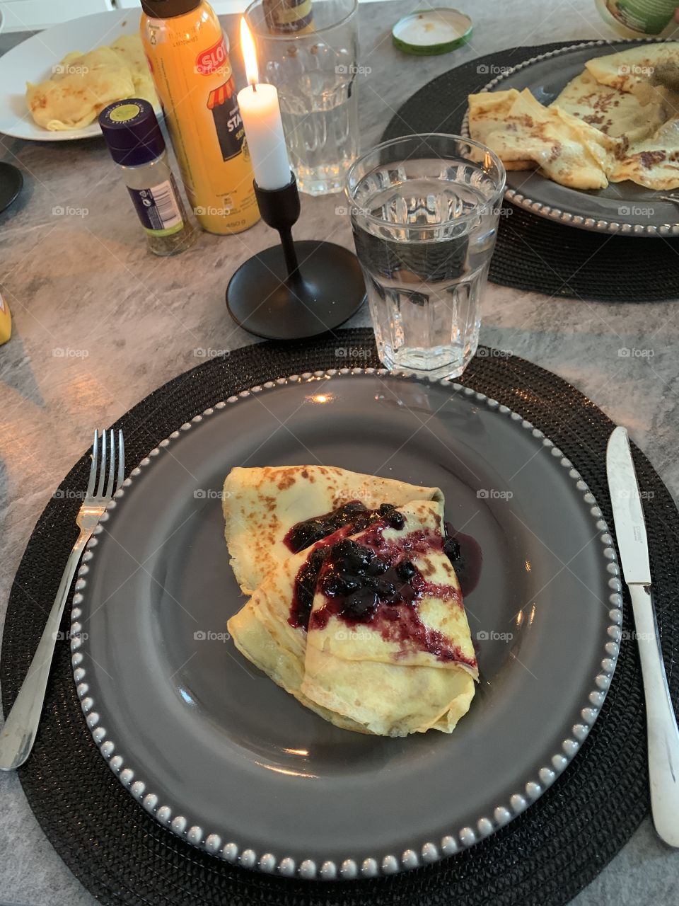 Ready to eat  with blue berry jam 