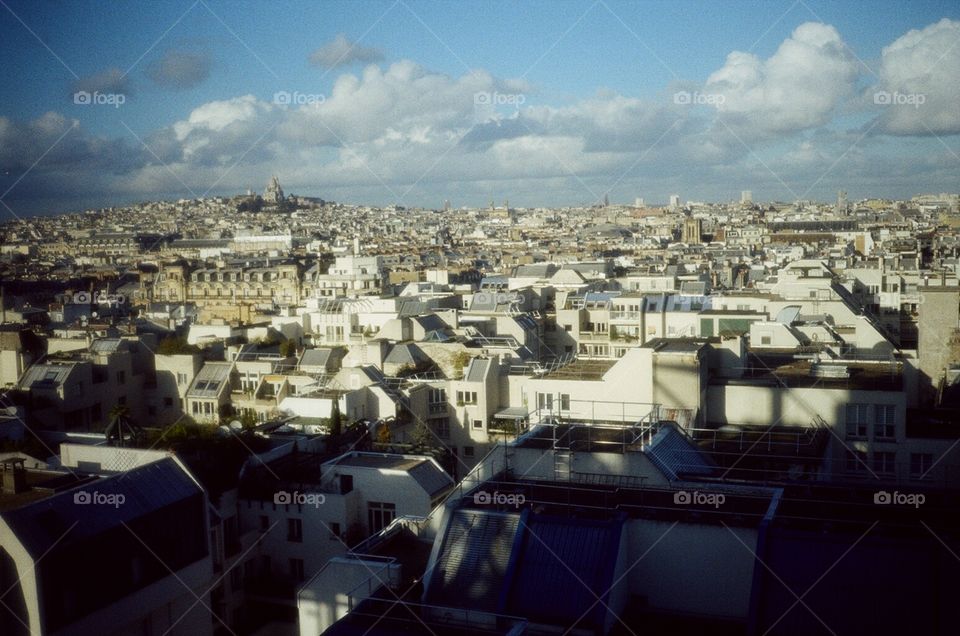 landscape from the top floor at the Pompidou Center for Contemporary Art in Paris