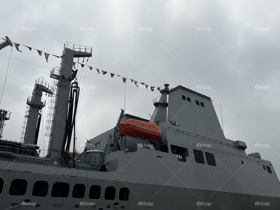 Warship in keelung port