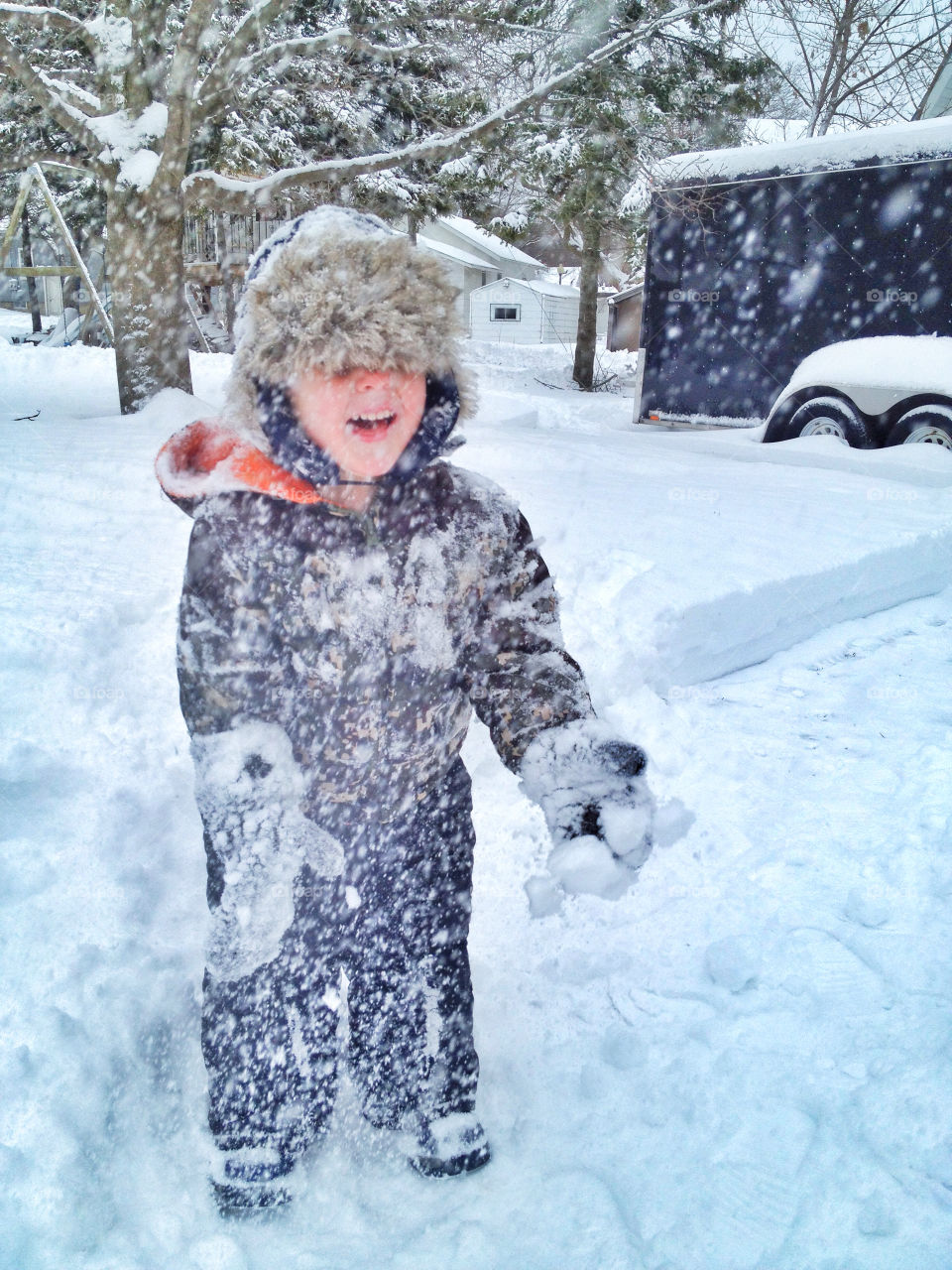 Huge smiles in the snow