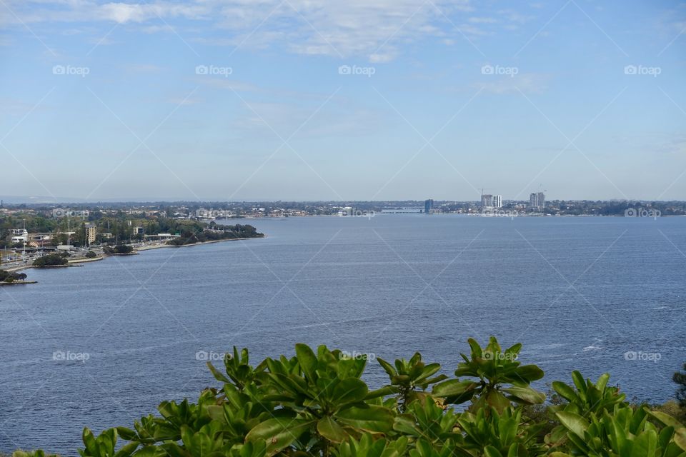 The view of the Swan River from Kings Park, Perth,Western Australia.