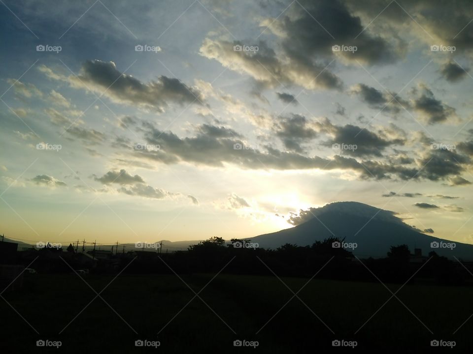Mt.Fuji with sunset (*´-`)