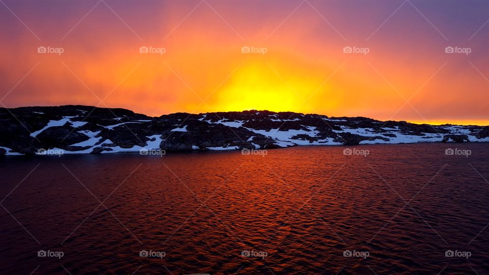 Ice crystal sunset: Palmer Station, Anvers Island, Antarctica
