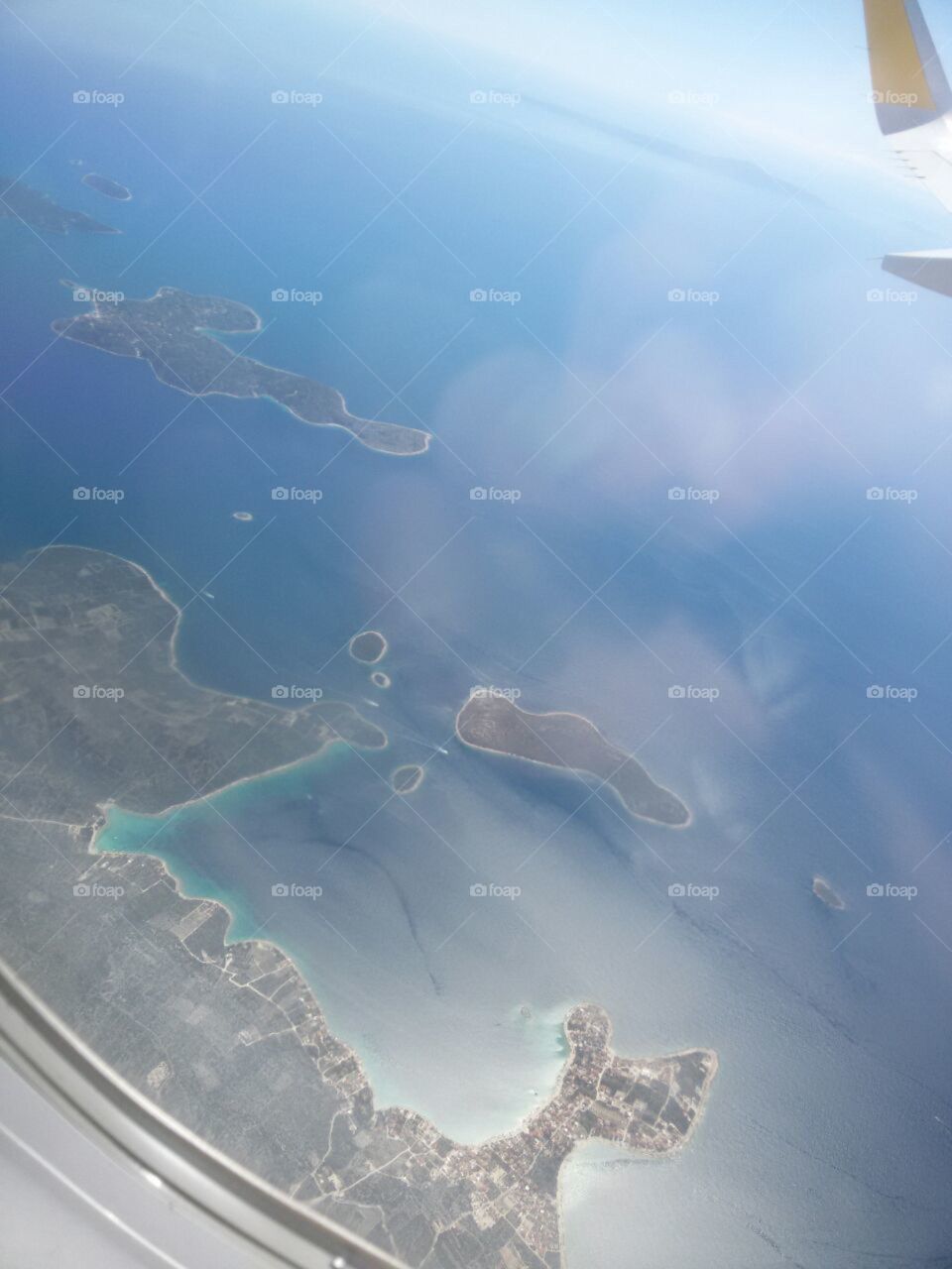 Island. Croatian island from airplane