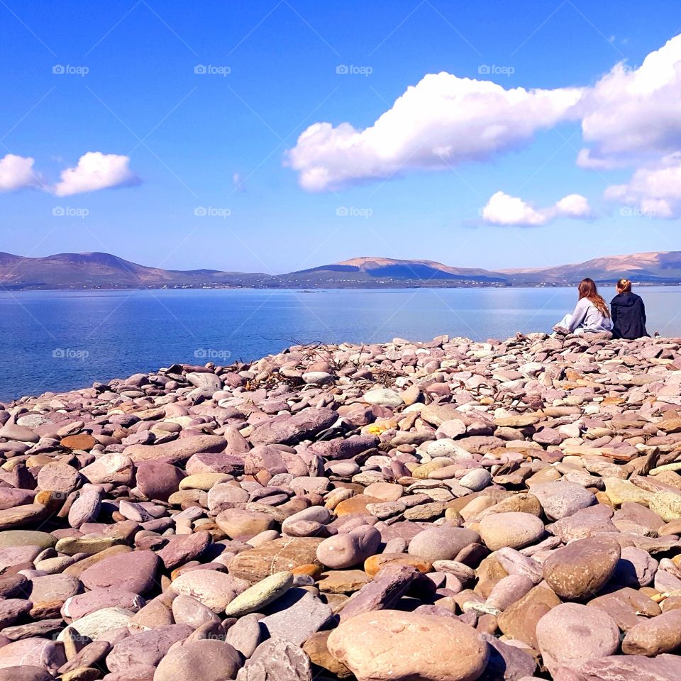 Pebble beach in Waterville Co Kerry on a summer's day on the Ring of kerry and the wild Atlantic way.