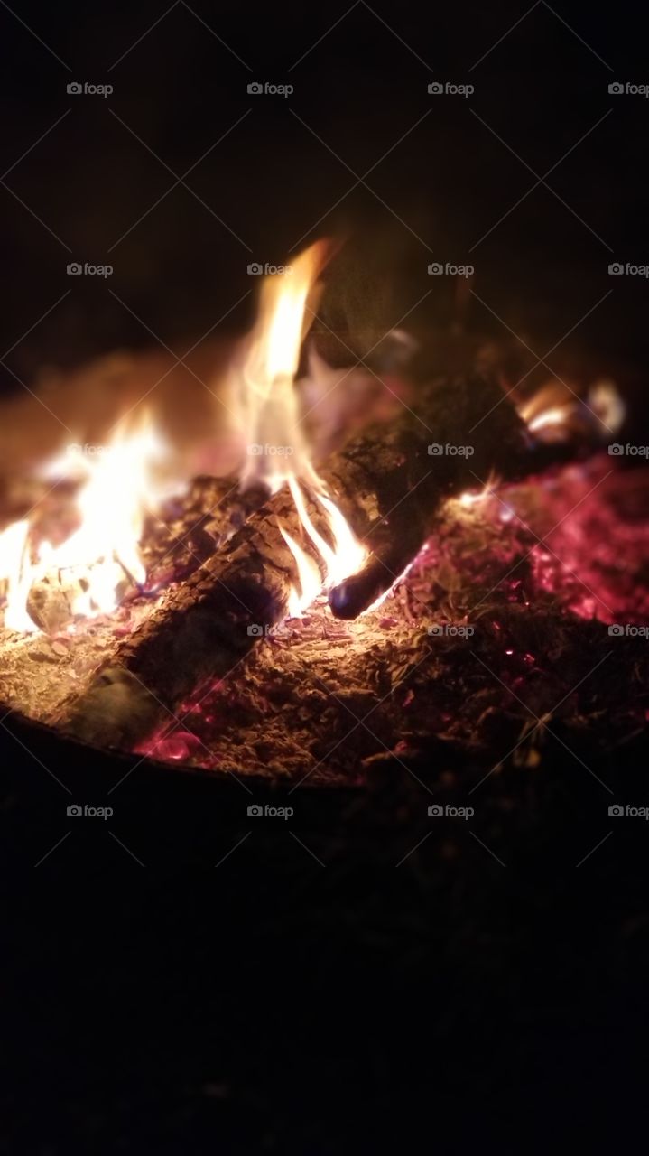 bonfire on a cold night