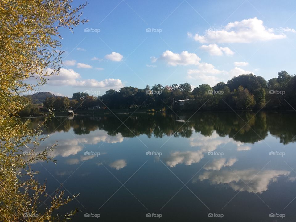 Reflection at the sea in summertime