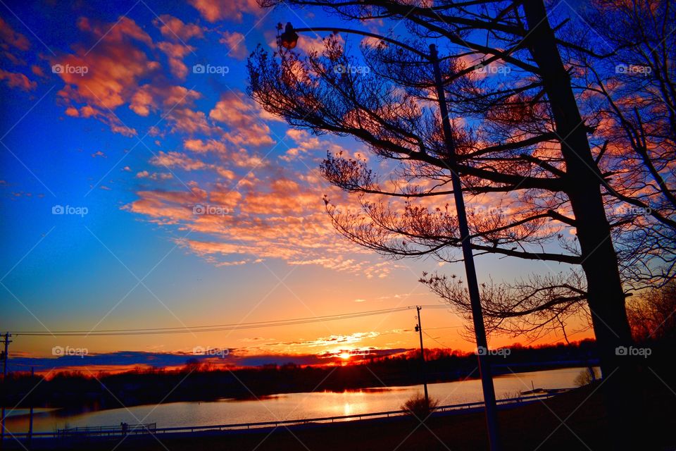 Sunset over the lake