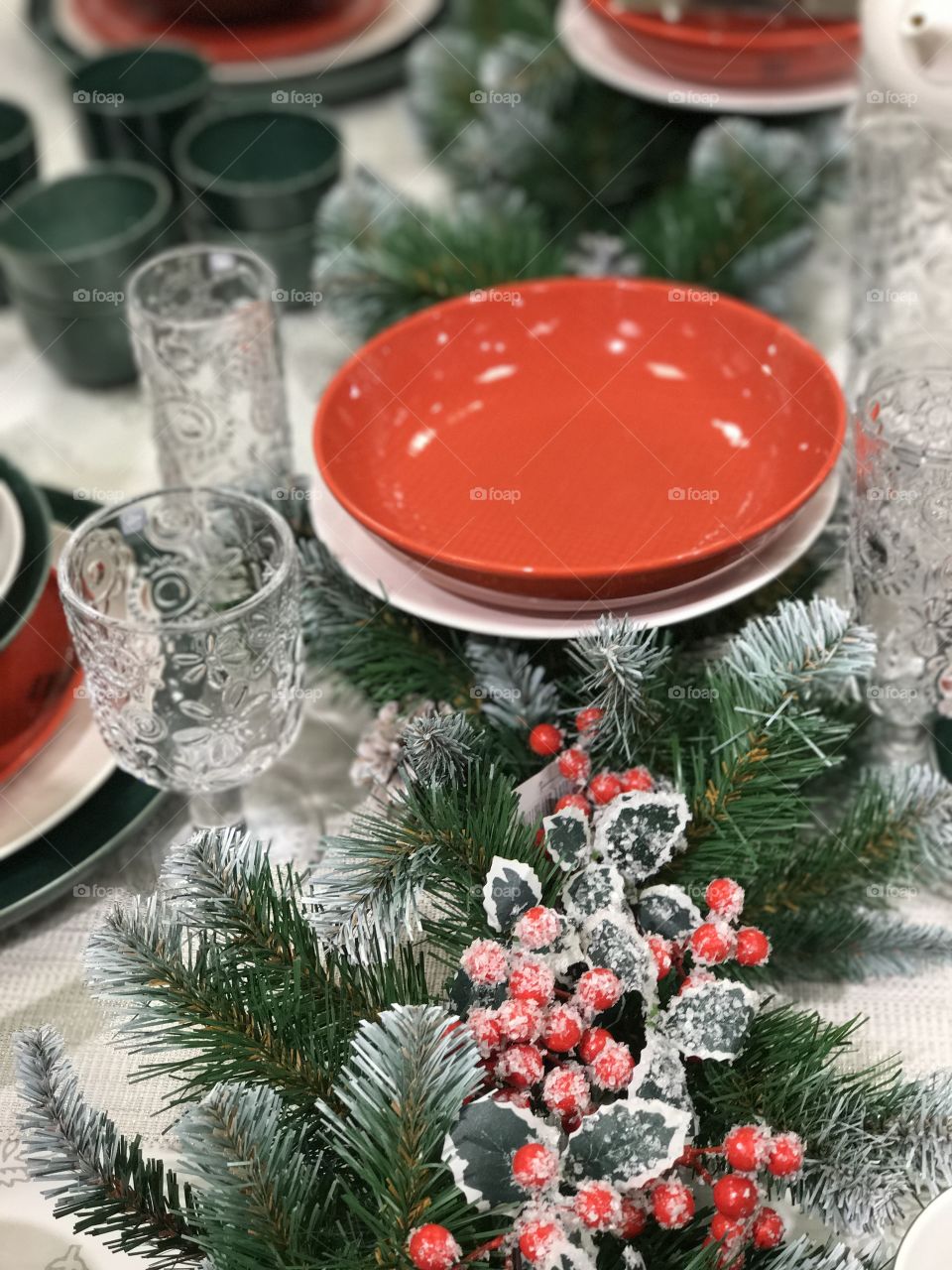 Christmas and New Year table decoration.