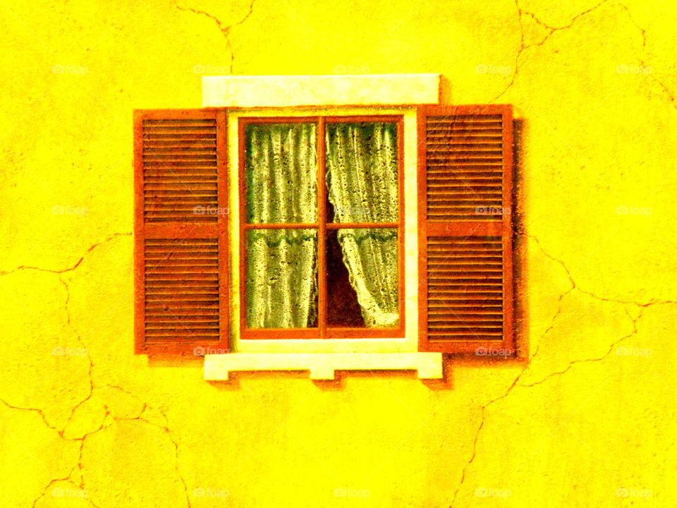 Yellow Window. A window on a facade on the MGM studio grounds.