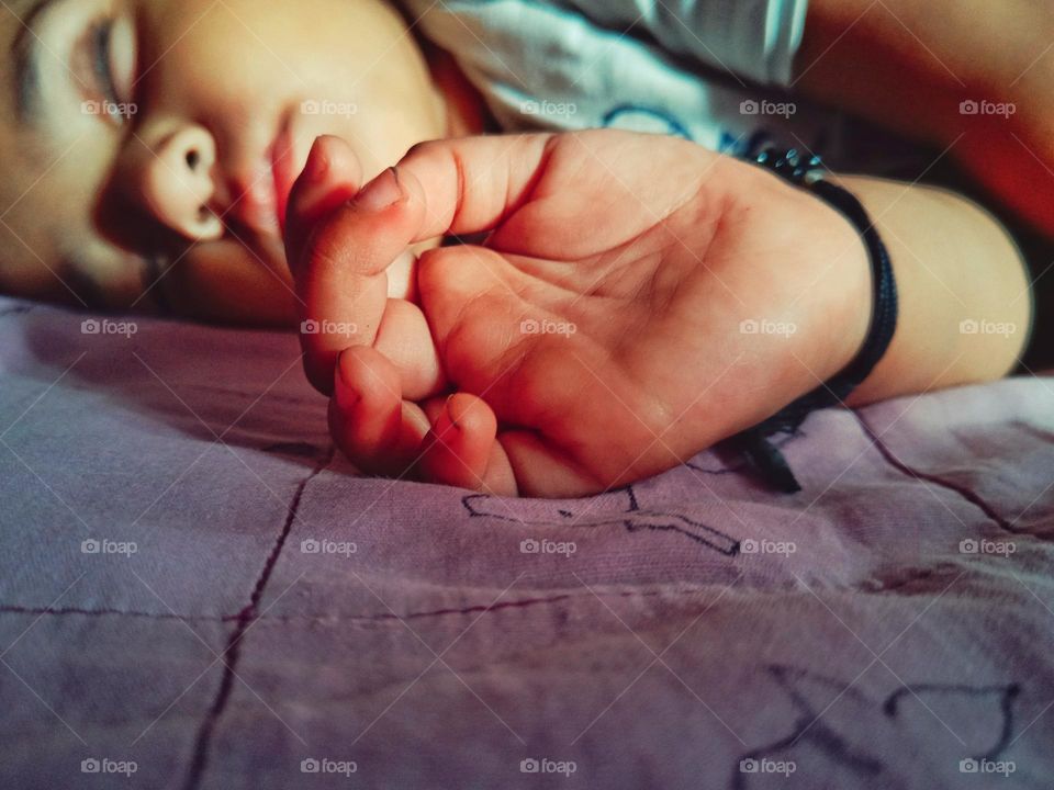 sleeping baby during the day.