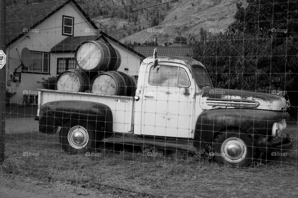 Barrels in pickup truck