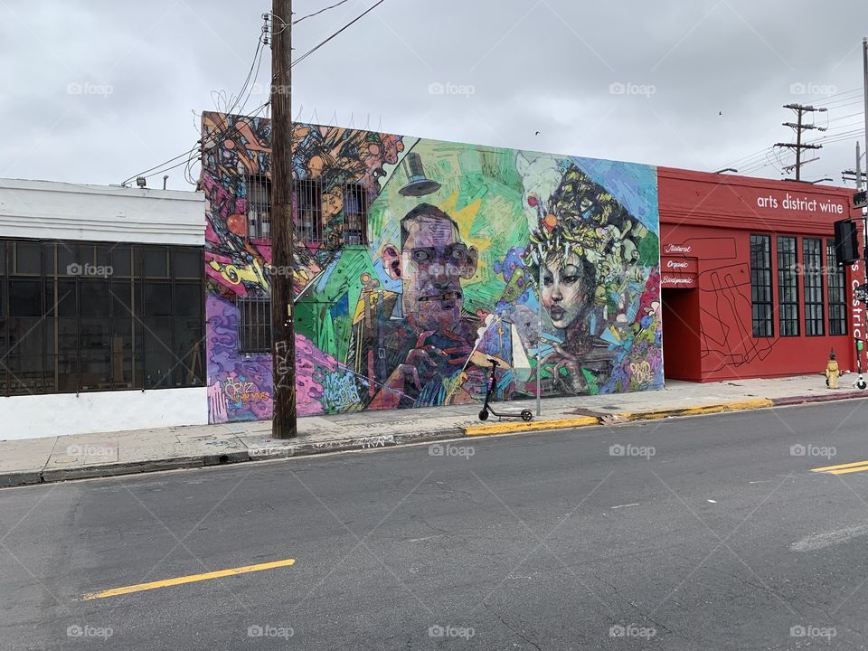 David Choe mural in the Arts District of Los Angeles 