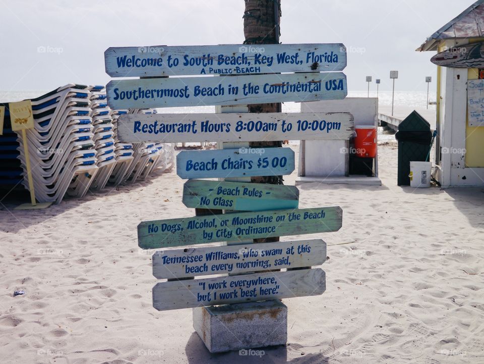 Beach instructions in Keywest 