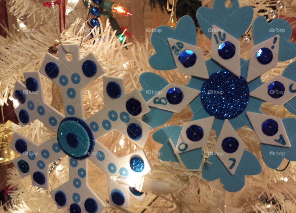 Kid Crafted Snowflake Ornaments