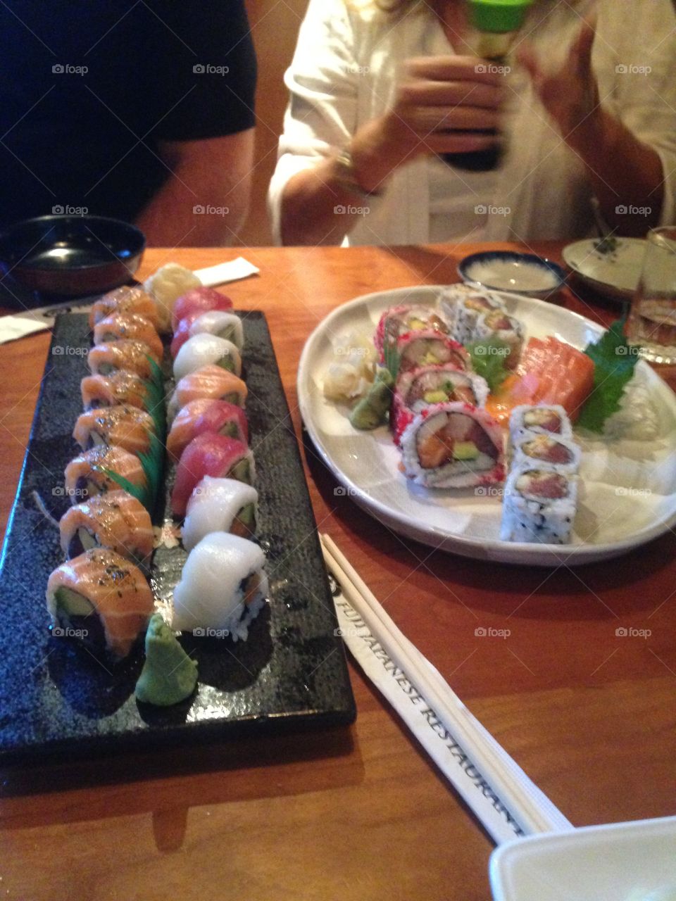 Crazy Horse, Guacamole, Sunset rolls at Fuji