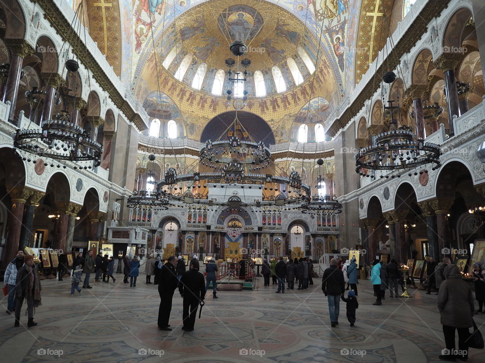 Inside ortodox cathedral.