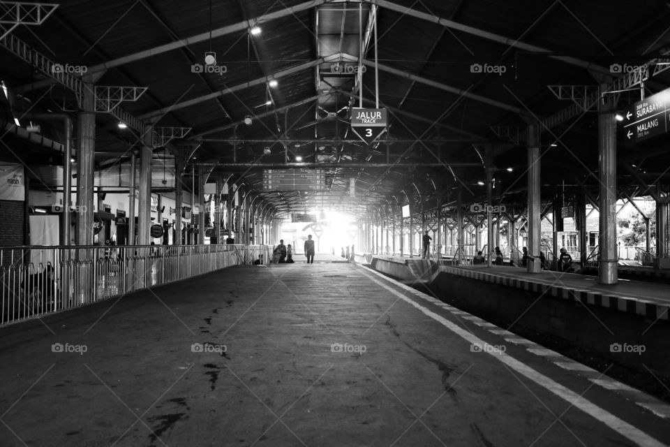 Train station in the morning
