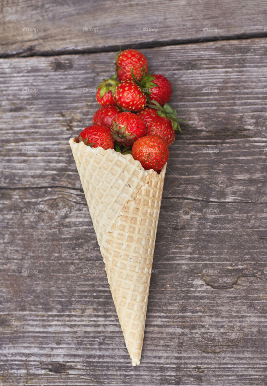 strawberry in the cone