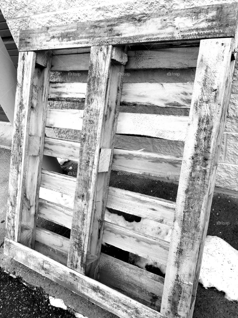 Pallet abandoned black and white