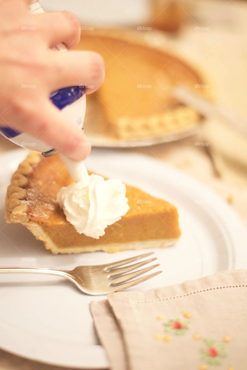 Thanksgiving fresh pumpkin pie