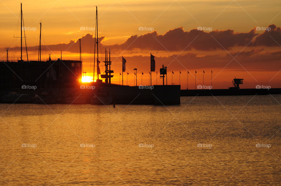 port silhouette in gdynia