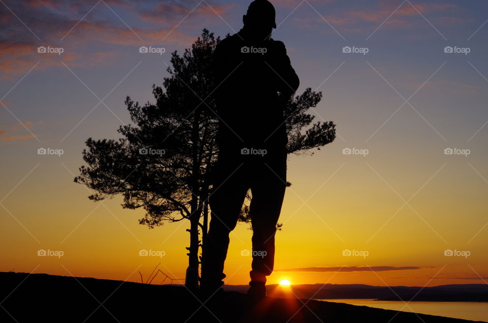 man in the sunset