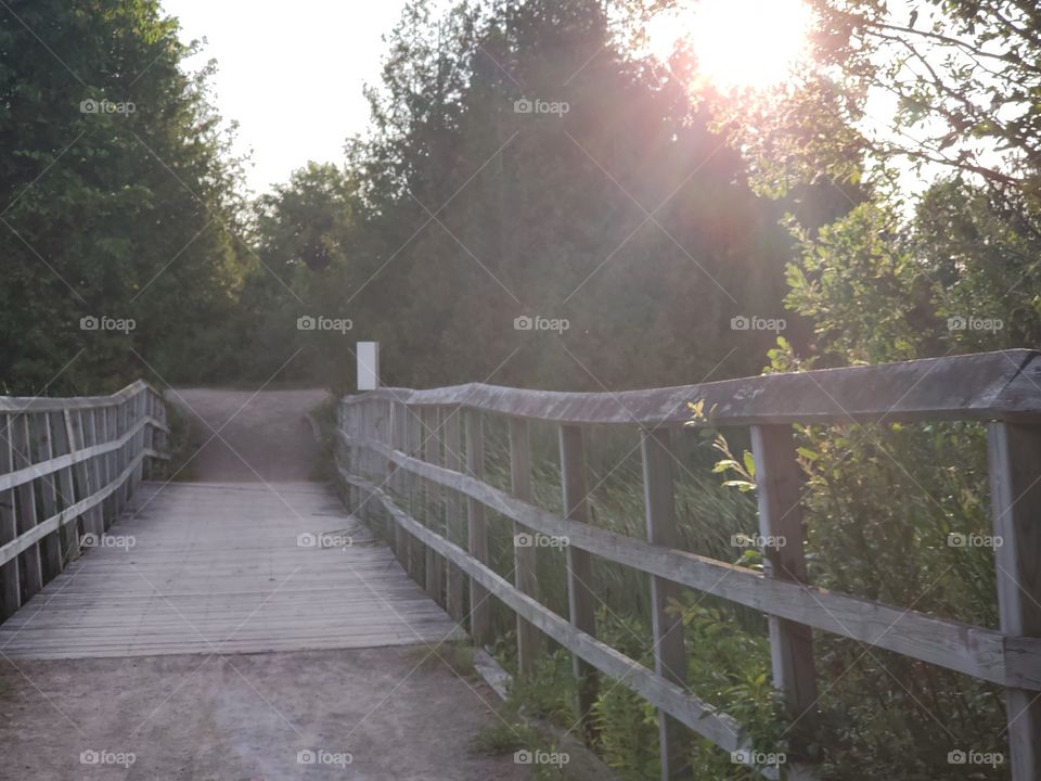 bridge during sunset