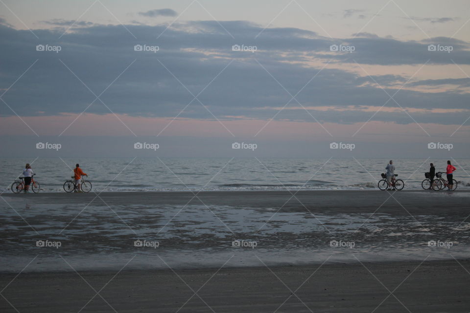 Bicyclist on beach