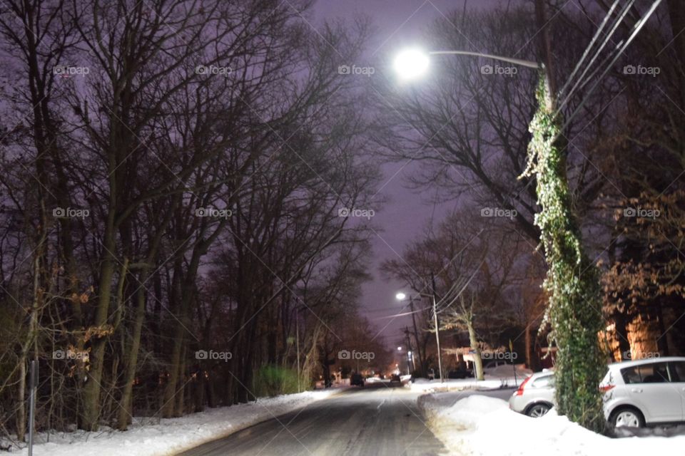 Street light in snow