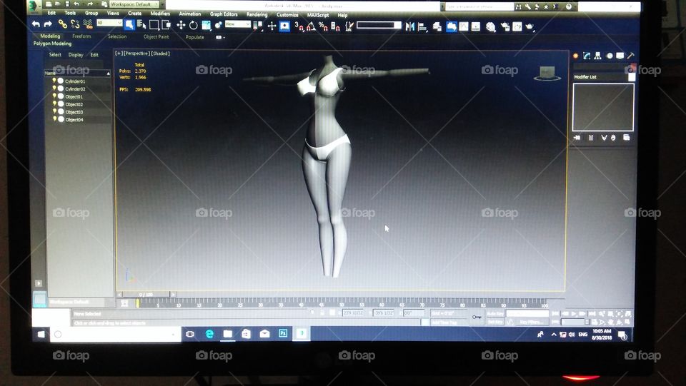 human body in 3ds Max software