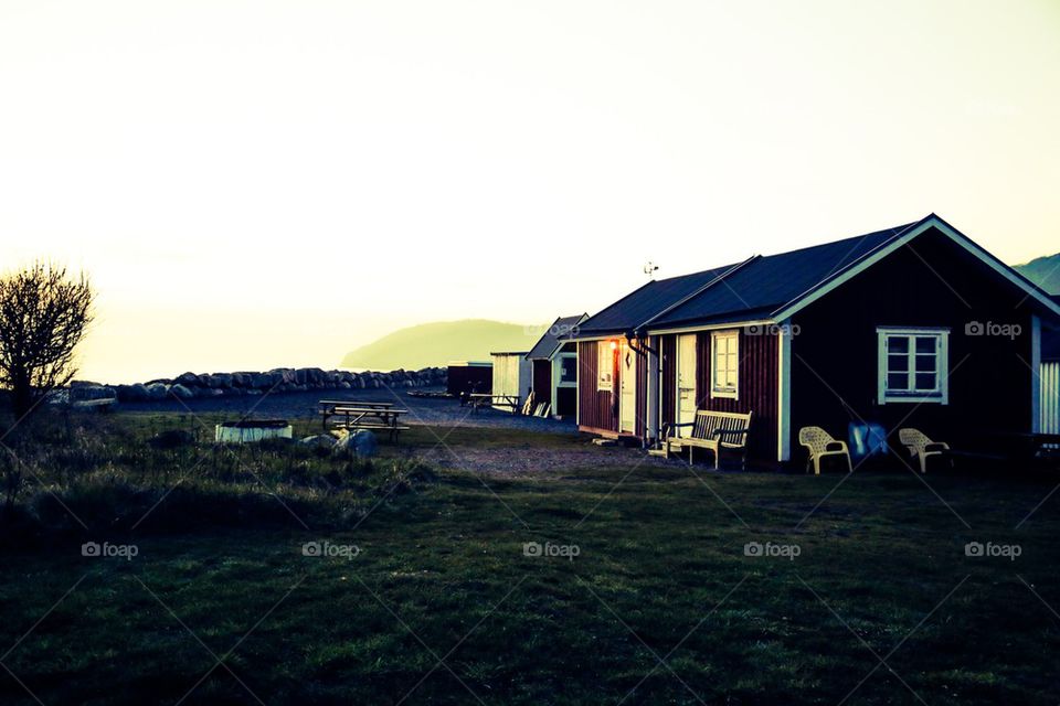 The small houses by the sea