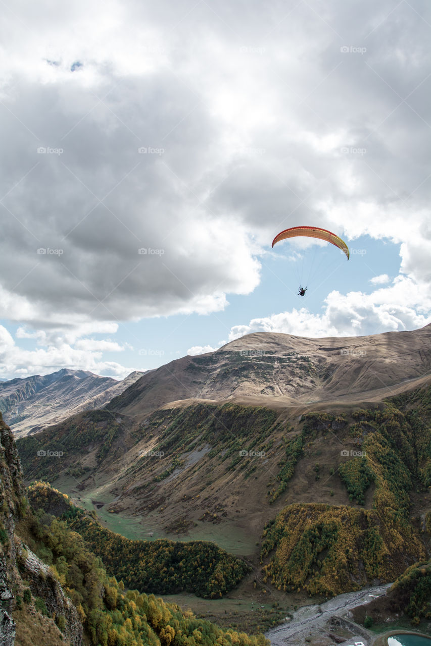 paragliding in mountains