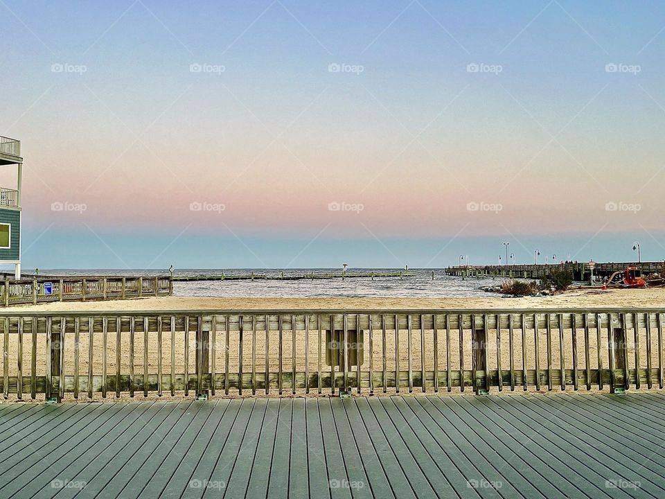 Boardwalk sunset, North Beach, Maryland October 2022