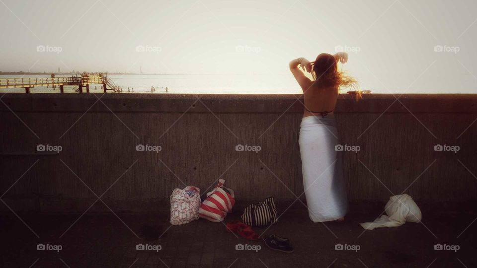 evening at the beach