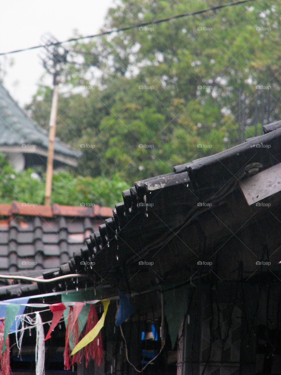 Close-up of the temple of heaven in the city of bangkok