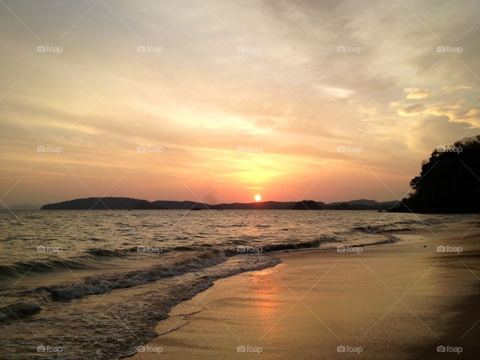 On the beach Samui Thailand. On the beach with sunset