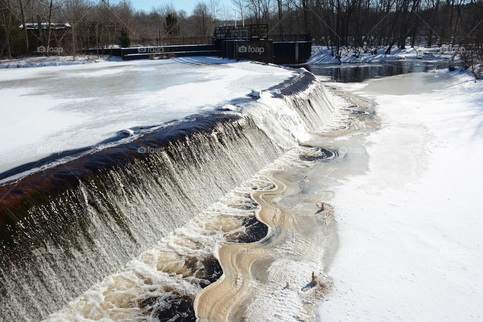 Frozen small waterfall