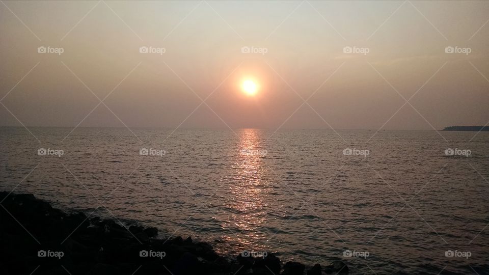 Scenic view of idyllic sea