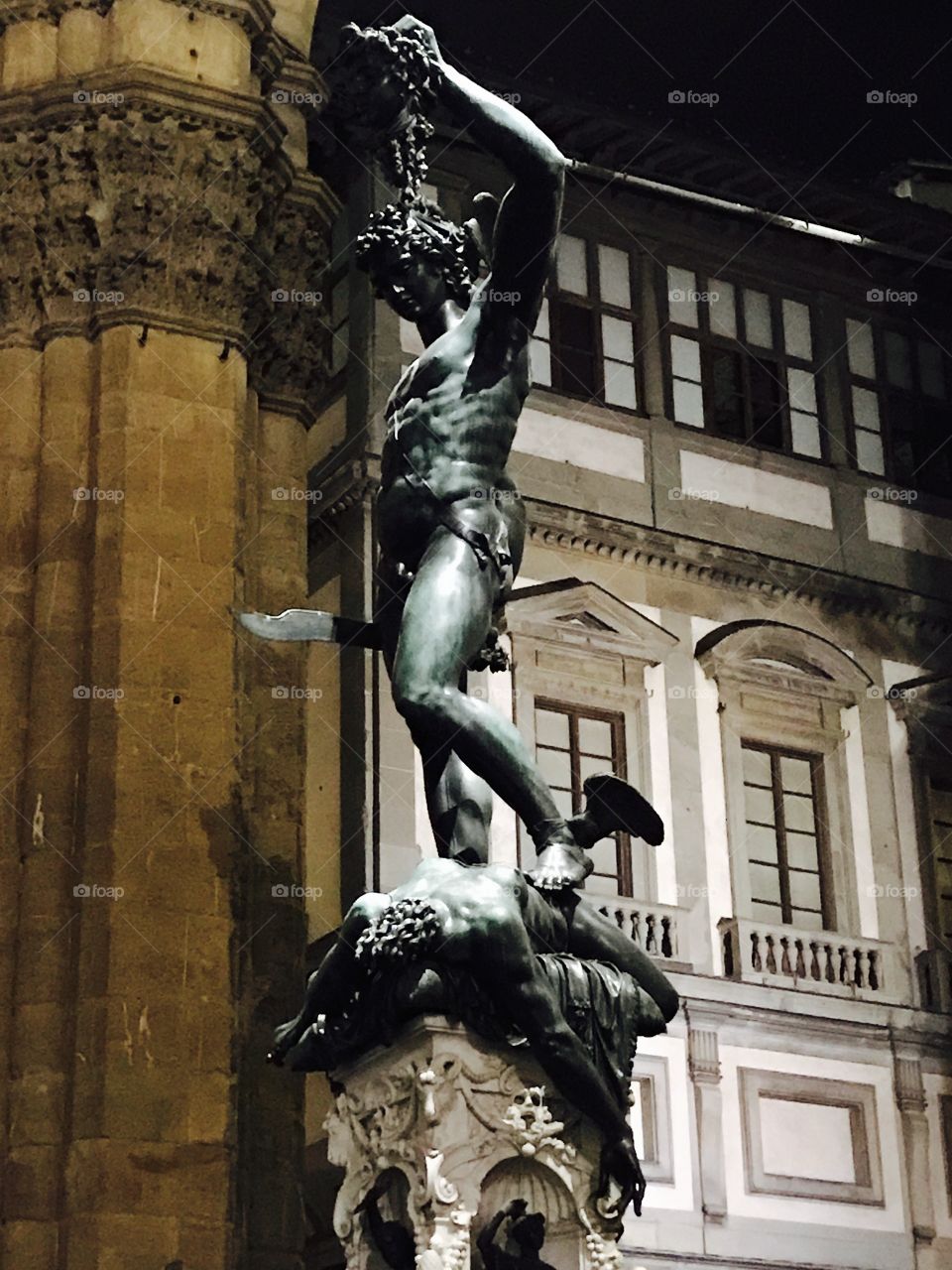 Greek Myths in the square in Florence...Perseus take Medusa’s head